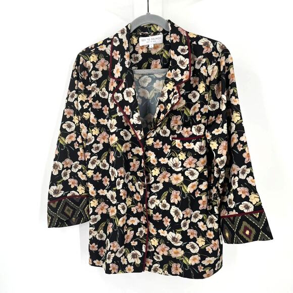 Bed To Brunch Floral Satin Pajama Set - Picture 3 of 10